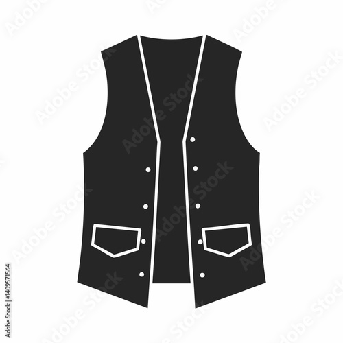Sleeveless buttoned vest with pockets vector illustration. Vector Image