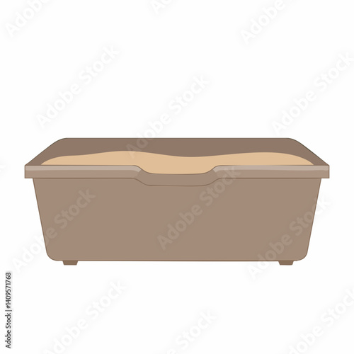 Rectangular container with sand inside. Vector Image