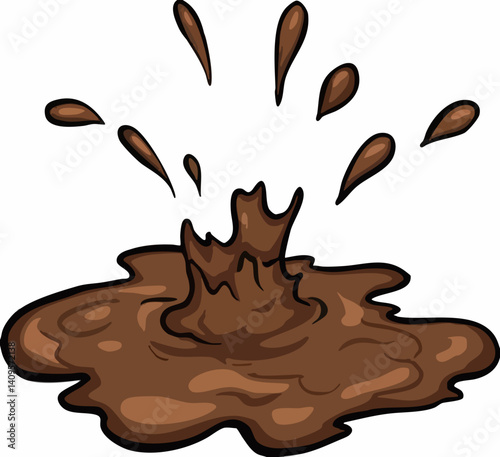 Mud Puddle Splash Illustration. Vector Image