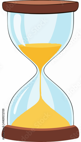 Hourglass Sand Timer Time Measurement Device. Vector Image