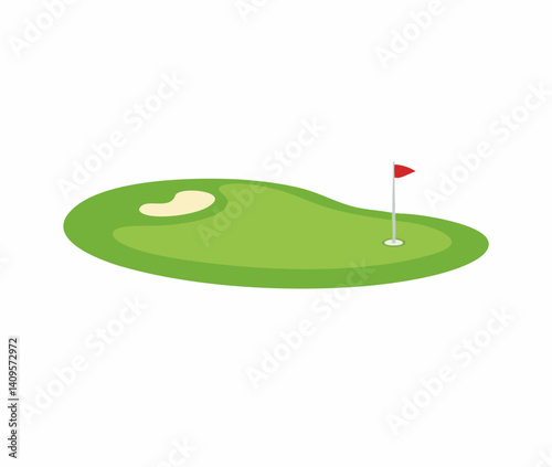 Golf Course Putting Green Illustration. Vector Image