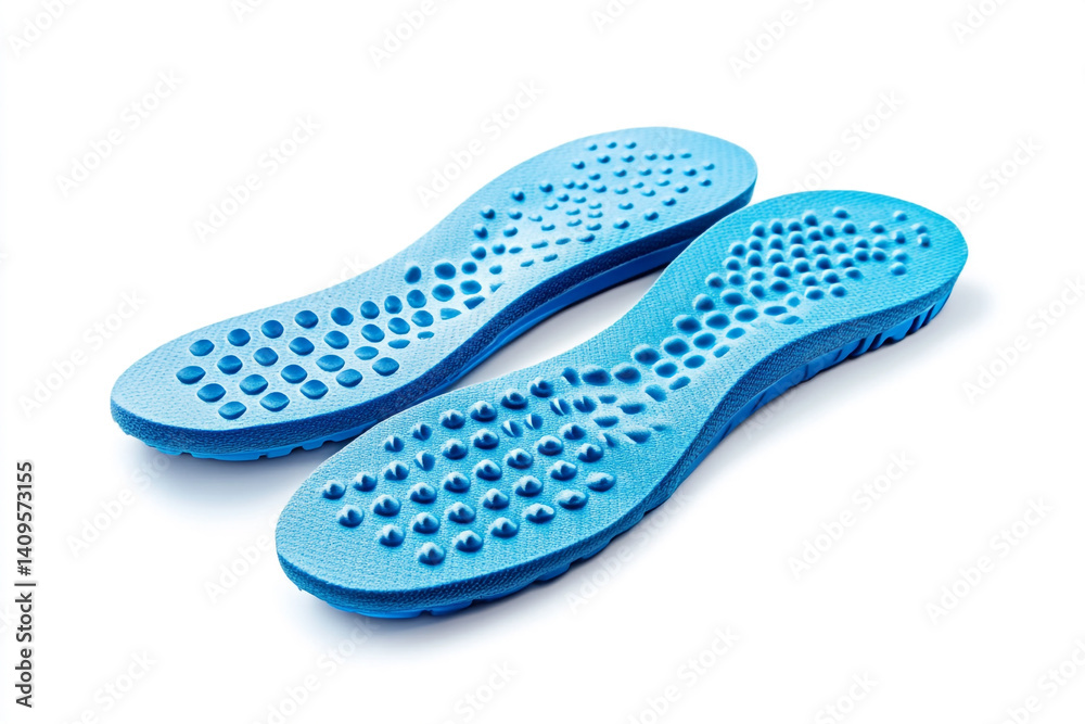 Comfortable blue insoles for better foot support and cushioning promoting healthy feet