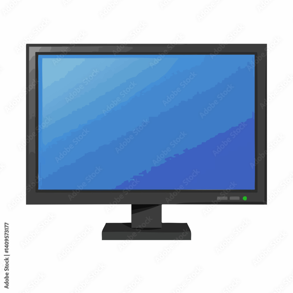 Flat Screen Monitor Computer Display Device. Vector Image Flat Screen Monitor Computer Display Device. Vector Image