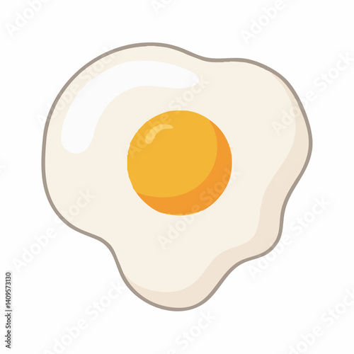 Fried Egg Cartoon Illustration. Vector Image
