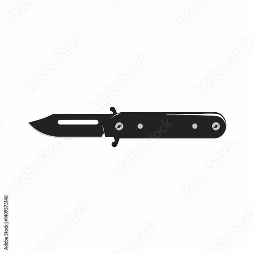 Folding Pocket Knife Vector Illustration. Vector Image