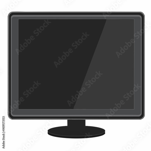 Flat Screen Monitor Illustration. Vector Image