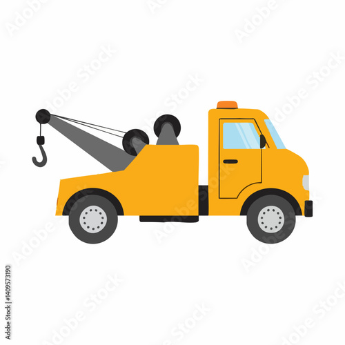 Flat vector illustration of a tow truck. Vector Image