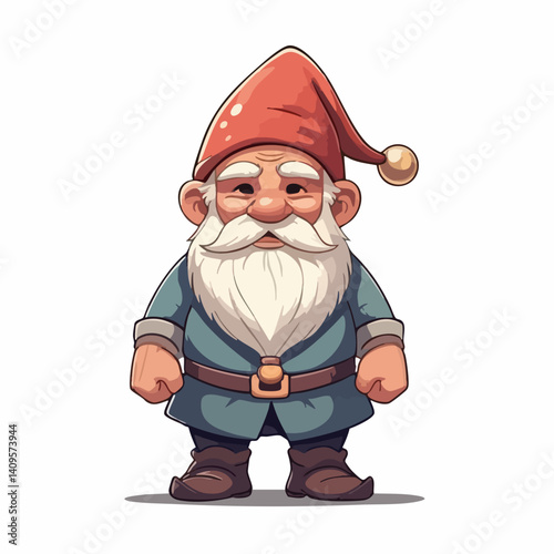 Cartoon Garden Gnome Illustration. Vector Image
