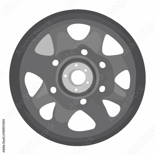 Abstract Grey Wheel Design Graphic. Vector Image