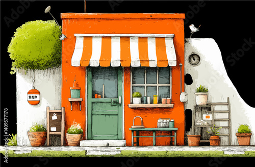 Charming Orange Boutique or store or shop