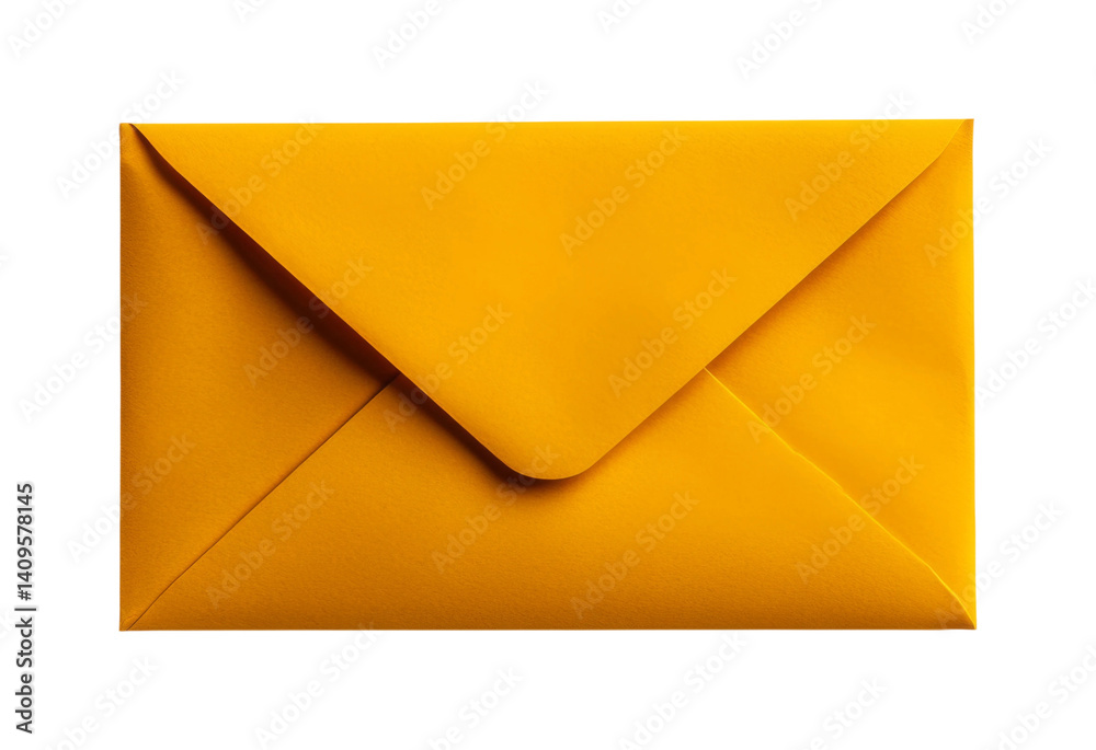 Sending cheerful yellow envelope home office product bright. Isolated on transparent background, png. Sending cheerful yellow envelope home office product bright. Isolated on transparent background, png.