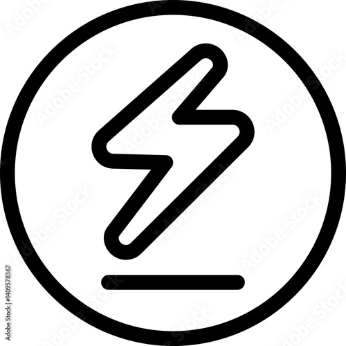 Zap Outline Style Icon