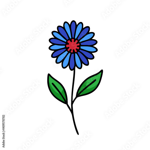Cute blue flower on a black backdrop image