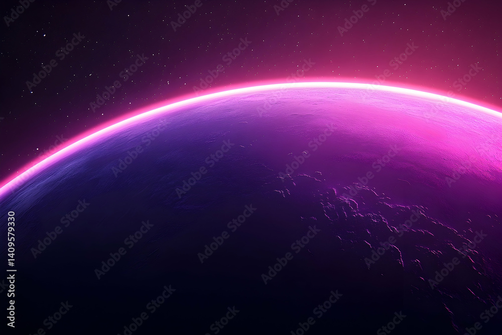 Obraz premium Pink celestial sphere against a dark cosmic backdrop.
