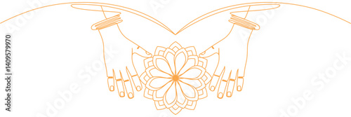 line art buddha hand vesak day