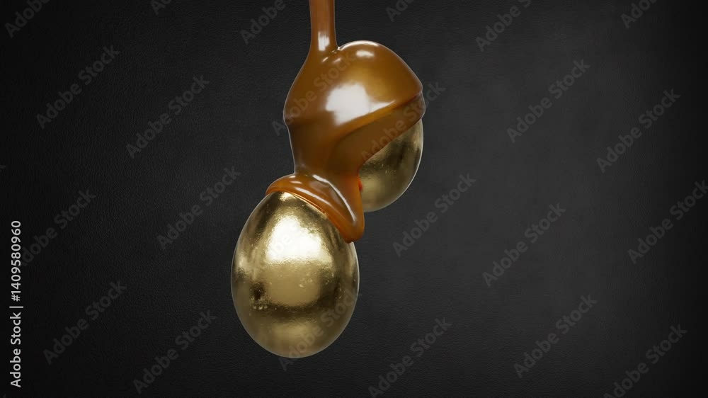 Gold Chocolate Balls with Flowing Chocolate Gold Chocolate Balls with Flowing Chocolate