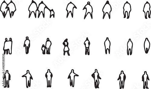 Human figures for Architecture/ Design sheets - Silhouettes vector set