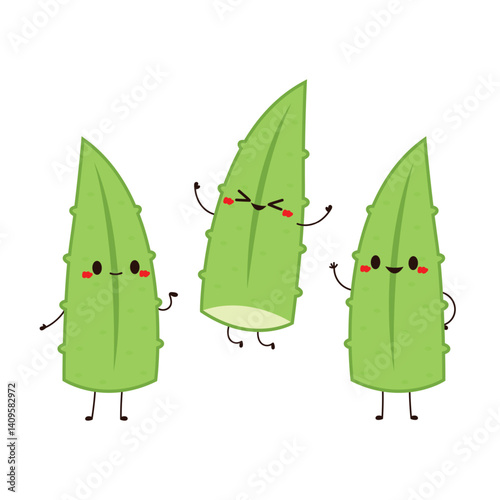 Aloe character design. Aloe cartoon vector. Aloe on white background.
