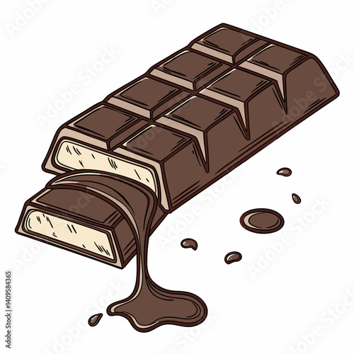 chocolate bar on white background