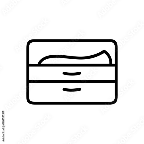Illustration of a drawer with a shoe inside  