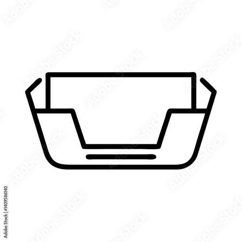 Minimalist black outline of a storage box  