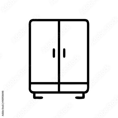 Line Art of a Minimalist Wardrobe Design  