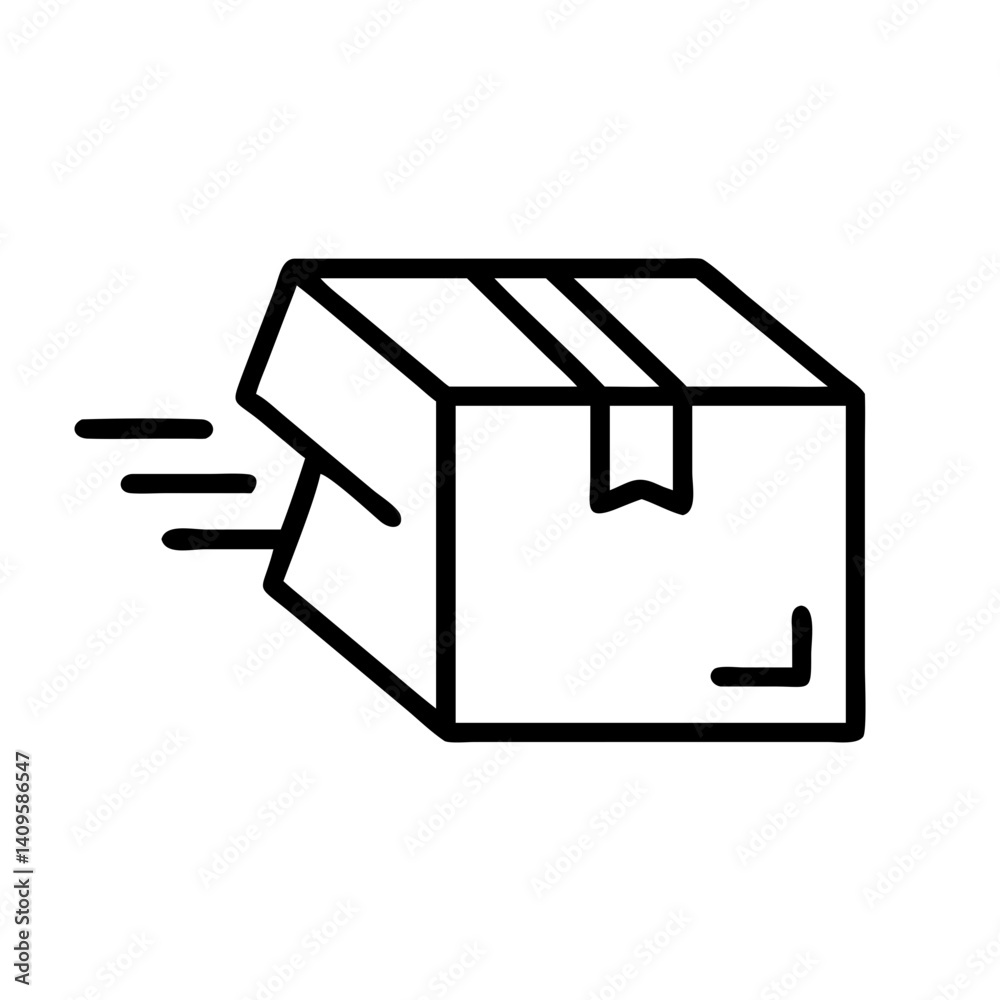 Box in motion representing delivery and shipping services Box in motion representing delivery and shipping services