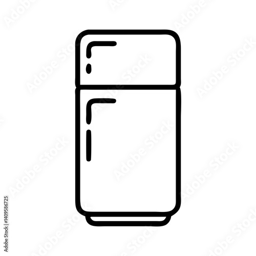 Kitchen fridge outline illustration on a white background  