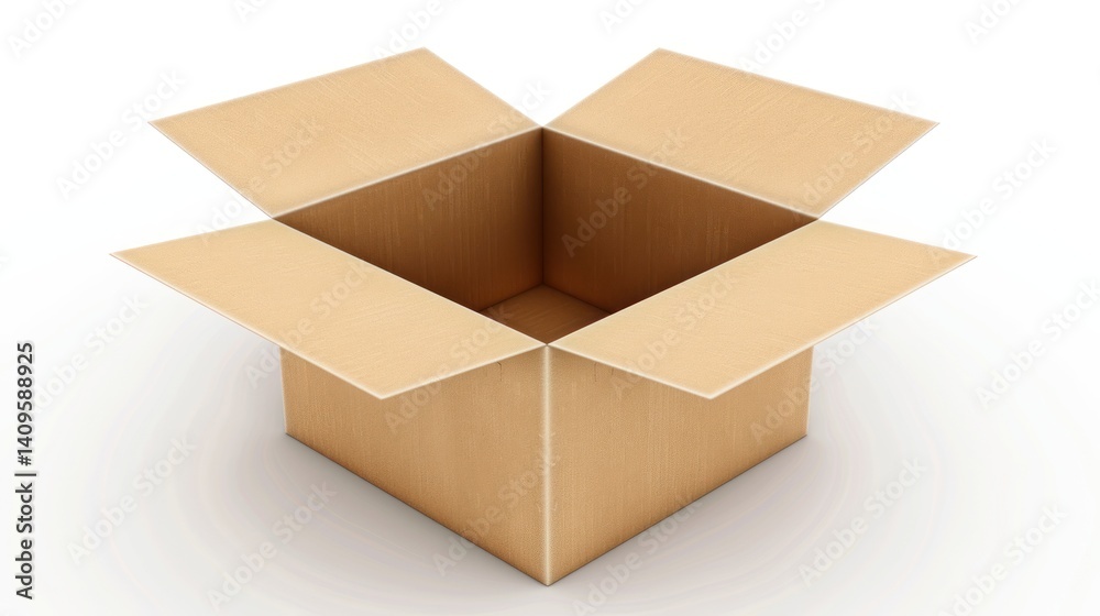open square kraft cardboard box on the white background open square kraft cardboard box on the white background