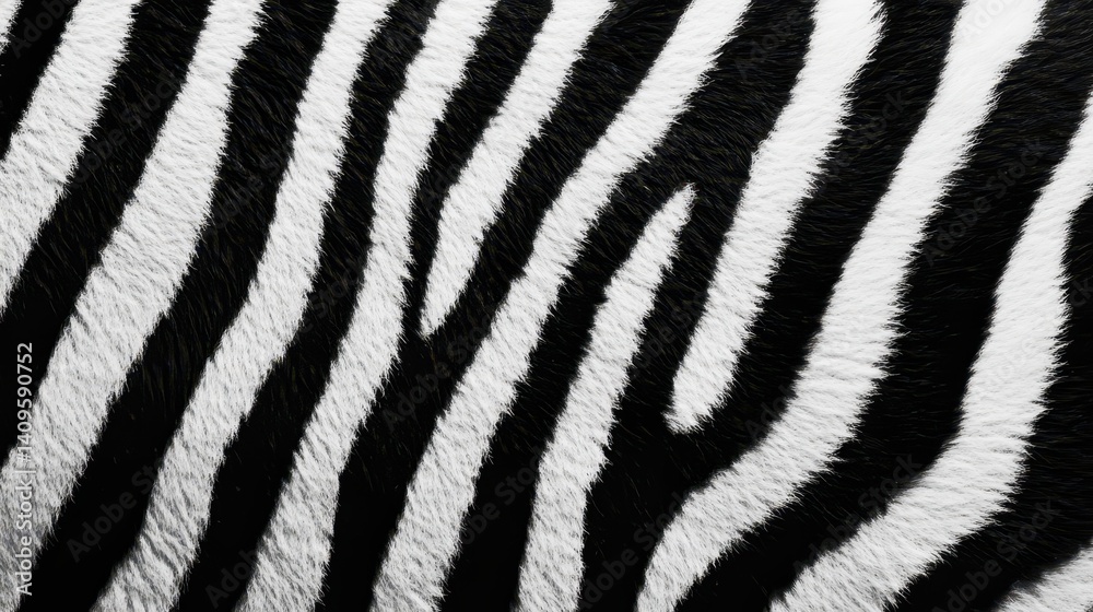 Close-up view of a zebra's distinctive black and white coat. Close-up view of a zebra's distinctive black and white coat.