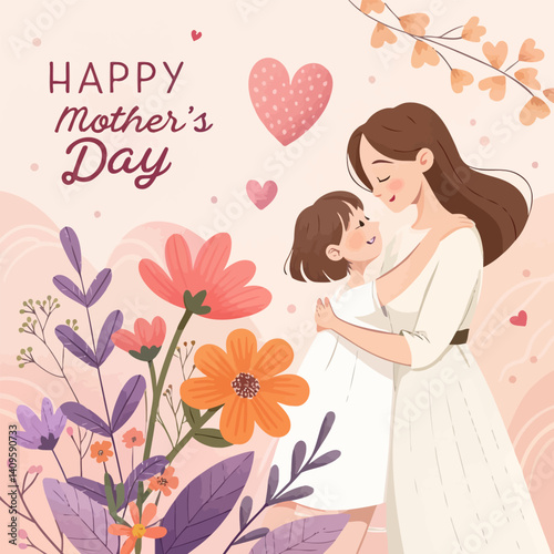 Happy Mothers day celebration decorative background