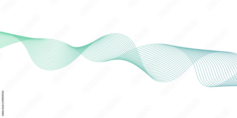 Fototapeta premium Abstract Flowing Wave Lines on White. Smooth Fluid Lines Abstract Art for background