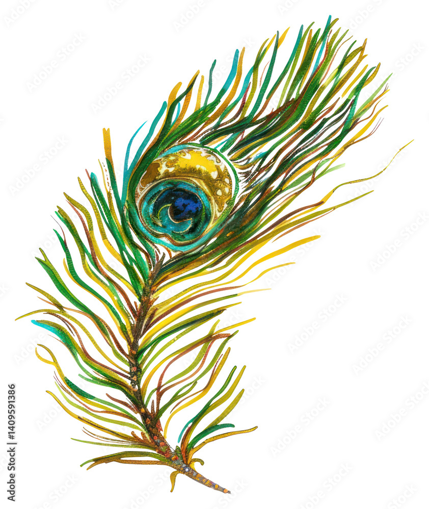 Obraz premium PNG Illustration peacock feather art.