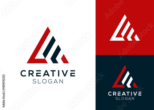 Free Download Modern AF or FA in geometric triangle shape logo design - GFXLoad