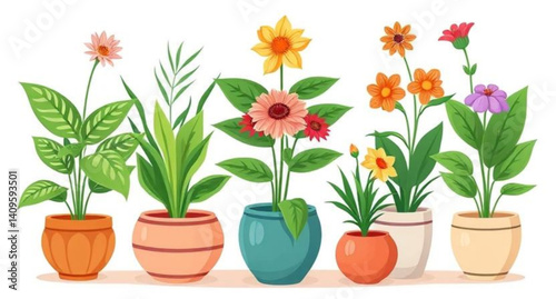 flower plants in pot