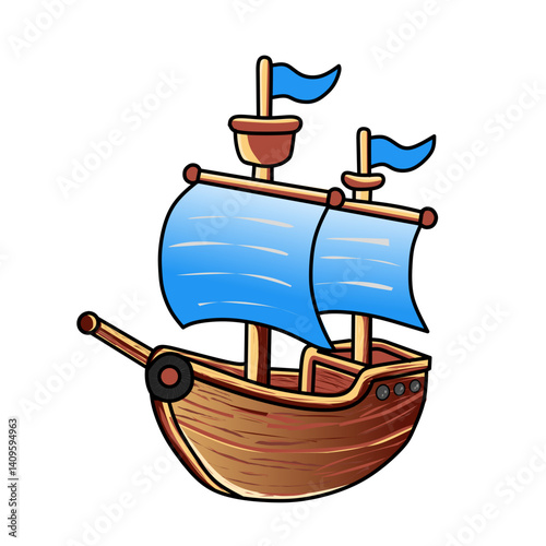pirate ship isolated on white