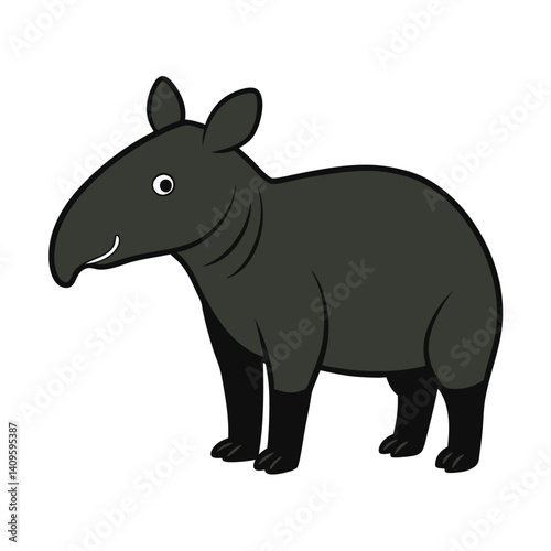 Cartoon illustration of a tapir