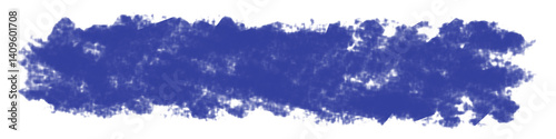 Abstract blue watercolor brush stroke isolated on transparent png.