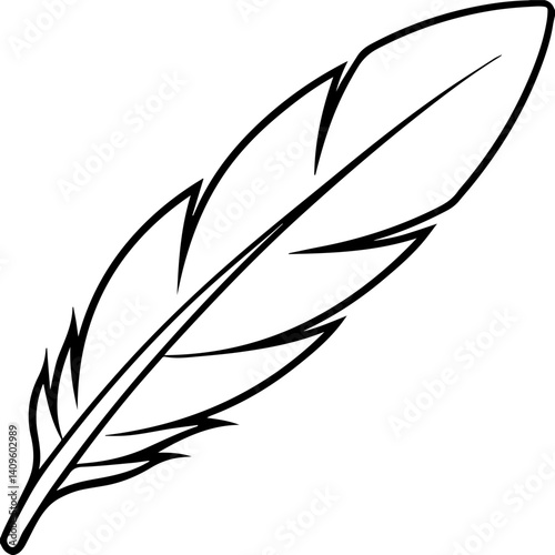 feather outline vector icon line art