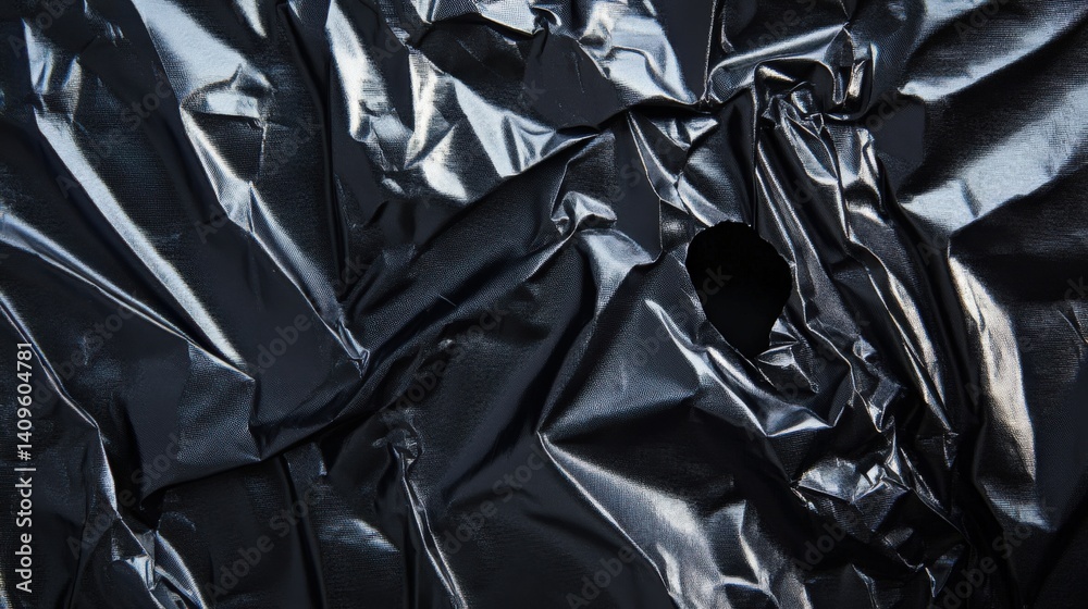 Textured Black Material with Hole in Abstract Composition Textured Black Material with Hole in Abstract Composition