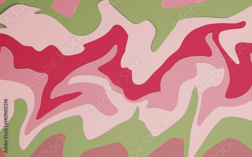 Modern abstract red, pink and green colorful twirl background