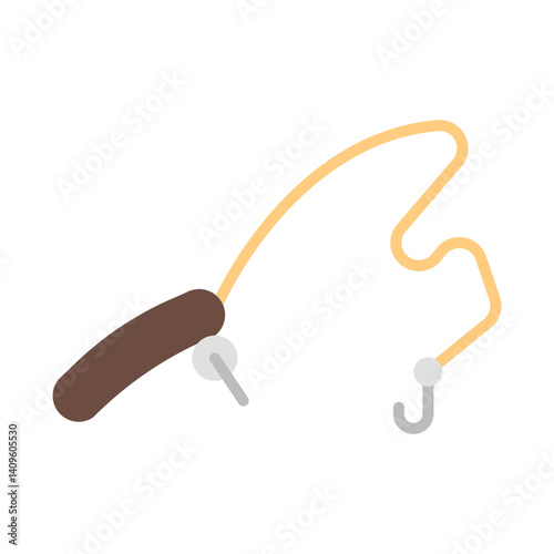 Fishing rod flat icon