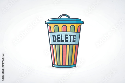 Internet delete icon basket isolated on white background.