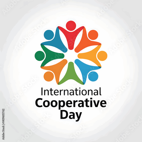 International Day of Cooperatives Vector with Colorful Unity Symbol, Social Graphic