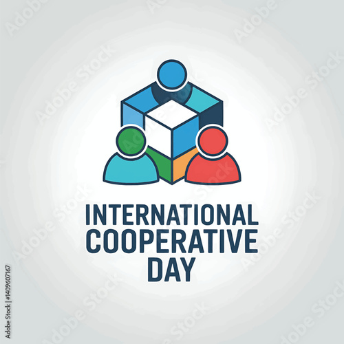 International Day of Cooperatives Vector Design with Unity Cube Symbol