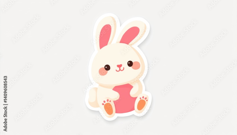 Cute cartoon bunny character with pink accents, designed for playful appeal. Cute cartoon bunny character with pink accents, designed for playful appeal.