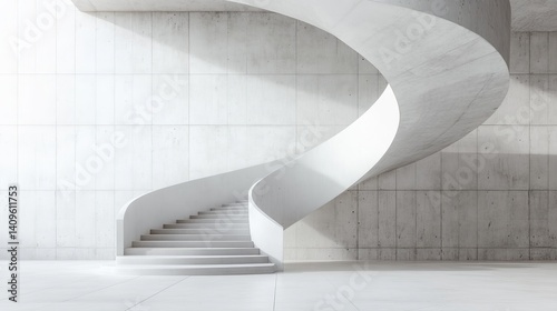 A contemporary art gallery featuring non-representational artwork on plain white walls