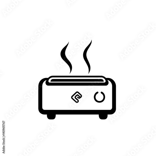 Black outline of a steaming food warmer icon