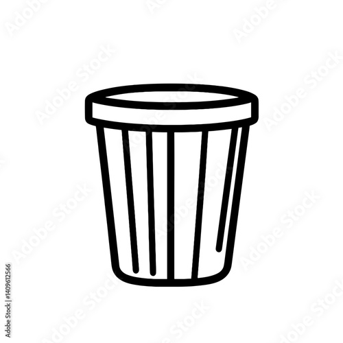 Trash can icon in black outline style on white background