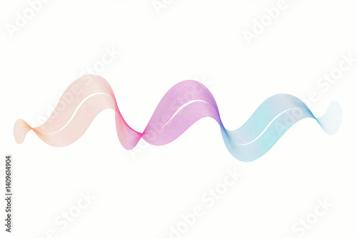 Audio line podcast sound wave form in gradient colors, modern illustration style – digital design element for music, tech, or branding projects